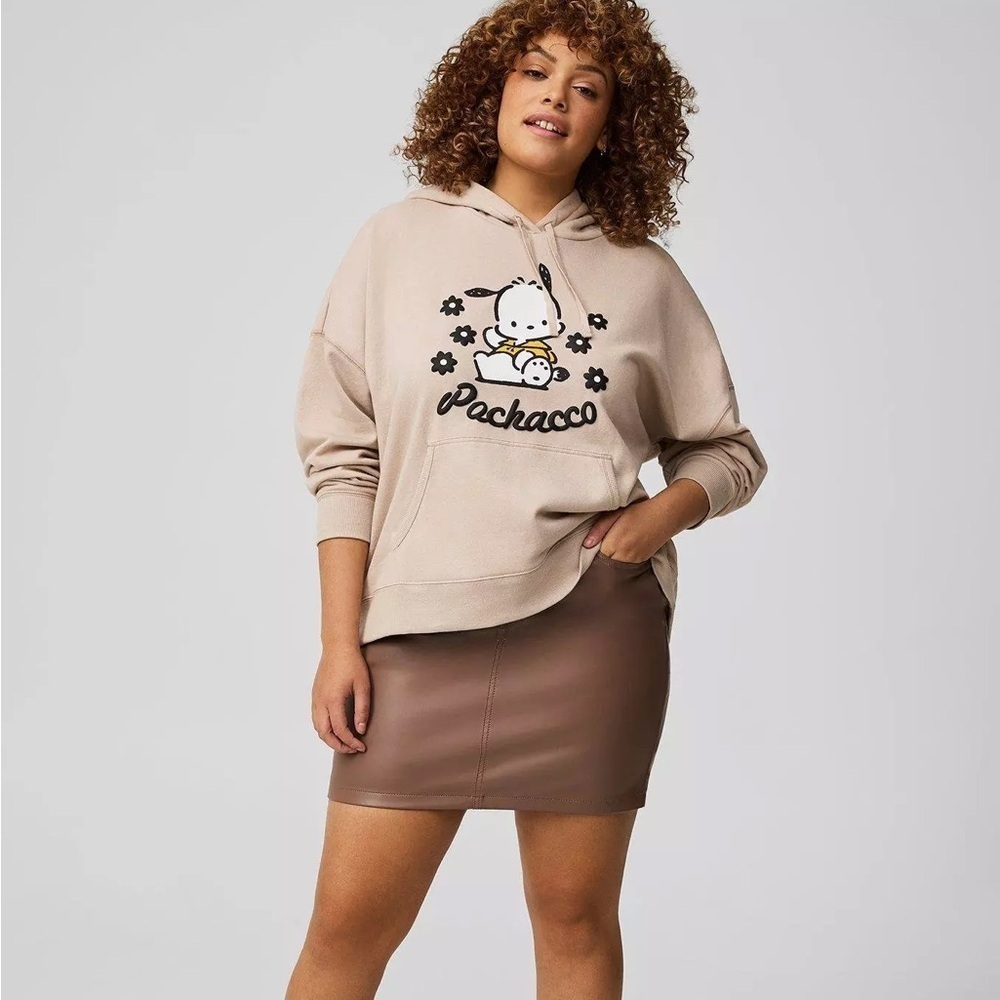 TORRID Faux Leather Mini Plus Size Taupe Skirt NWT